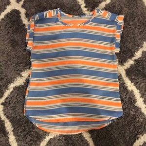 Orange and blue striped blouse from Studio Y